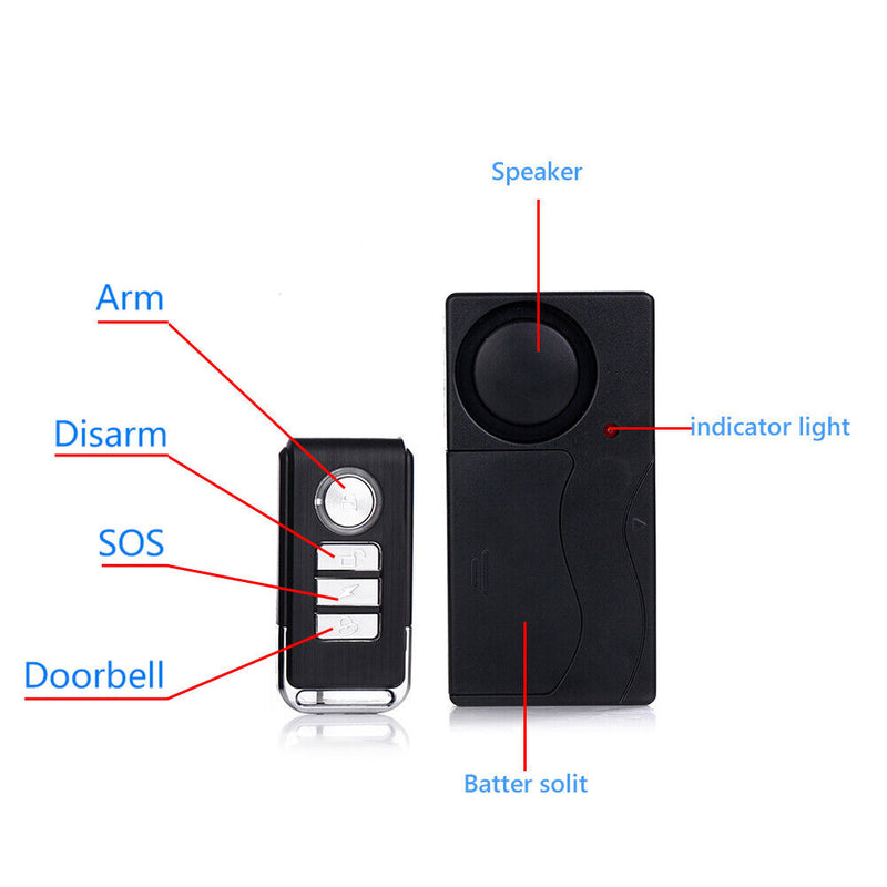 Wireless Remote Control Bicycle Alarm Motorcycle Vibration Warning Sensor Newly