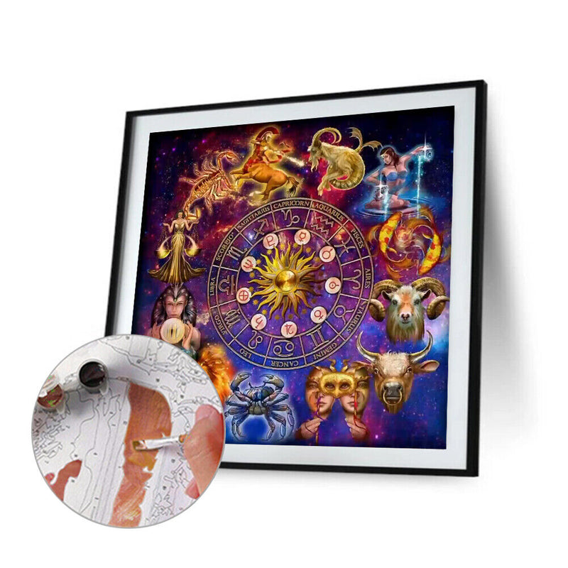 Constellation Oil Paint By Numbers Canvas DIY Hand Painted Picture (B446)
