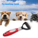 Pet Deshedding Brush Cat Dog Hair Grooming Care Comb Hair Shedding (Red M)