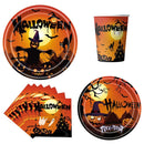 Friendly Dinnerware set Paper Plates Halloween Disposable Tableware Napkins
