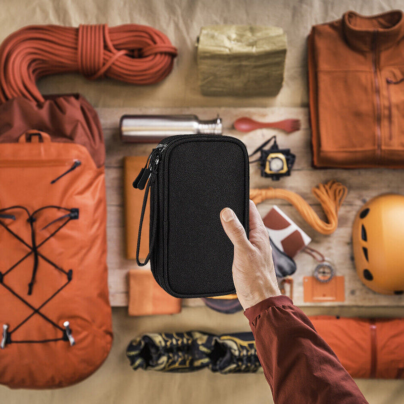 Digital Storage Bag Organizer Portable Data Cable Earphones Holder (Black) Newly