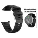 Silicone Watch Strap Wristband Bracelet Band for Polar Vantage V (Black)