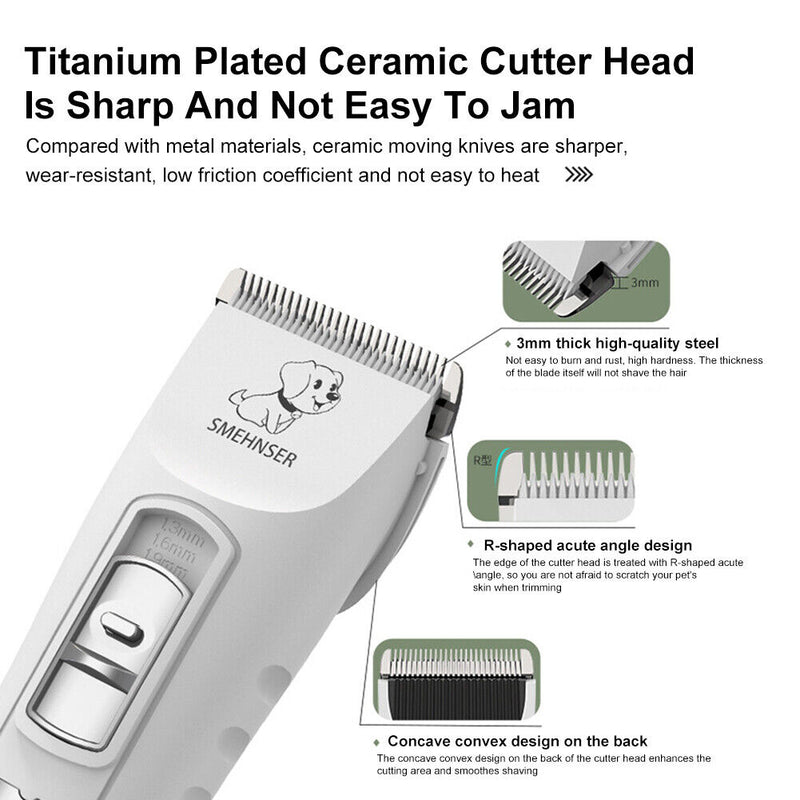 Pet Clipper Electric Pet Hair Trimmer Low-Noise Hair Clipper Grooming Shaver