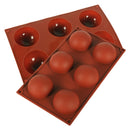 6 Cavity Half Ball Sphere Cake Silicone Mold Muffin Chocolate Baking Pan Mould
