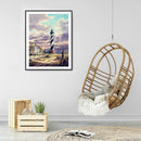 5D DIY Full Round Drill Diamond Paint Lighthouse Mosaic Rhinestone Drawing