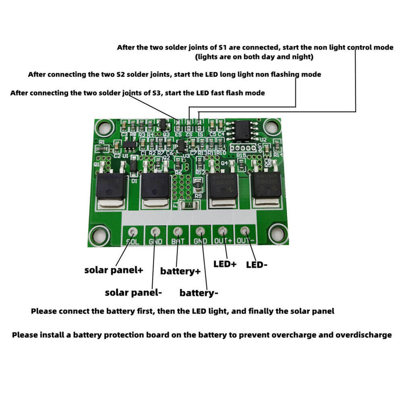 10A Auto Solar Lamp Regulator Landscaping Street Light High Power Circuit Board