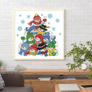 Partial Embroidery 11CT DIY Cross Stitch Stamped Christmas Snowman Pile Crafts