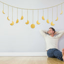 Moon Phase Wall Hanging Garland Metal Boho Accents 13 Piece Moon Decorations
