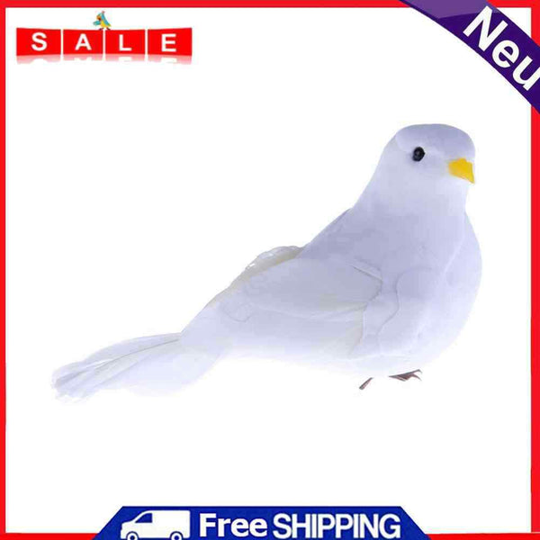 1/2PC Decorative Pigeons Artificial Feather Mini White Birds Birds Craft Foam,