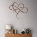 Metal Infinity Heart Art Love Wall Sign Decor for Living Room (Champagne)