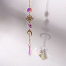 Crystal Sun Moon Hanging Meatal Pendant Home Car Decor (B)