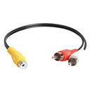 RCA Female to 2 RCA Male Y-Splitter Audio Video AV Adapter Cable R1BO