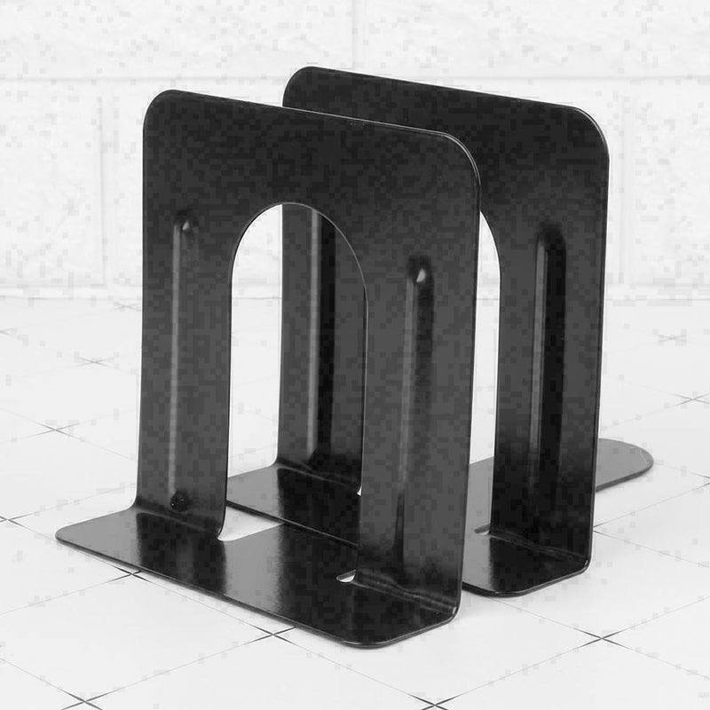 2 × Black Metal-Hochleistungs-Booksends-Schulbüro-Buch-Schreibwaren T3T2 P3Z9