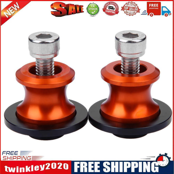 2pcs 8mm CNC Aluminum Motorcycle Swingarm Spool Slider Stand Screws(Orange)