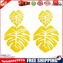 Hollowed Leaf Dangle Ear Stud Elegant Women Drop Earrings Jewelry (Yellow)