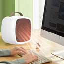 500w Mini Electric Heating Fan with Handle Desktop Warm Air Blower (White) Newly