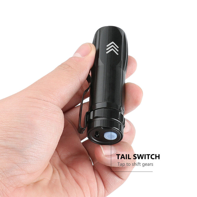 Strong LED Flashlight Aluminum Alloy Mini Portable Pen Clip Light Pocket Torch