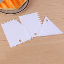3pcs/Set Cake Icing Scraper Wave Serrated Scraper Baking Tool(White) Newly