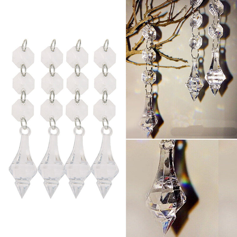 10pcs Acrylic Crystal Beads Garland Chandelier Hanging Wedding Party Decor