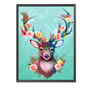 11CT Full Cross Stitch Flower Deer Counted DIY Embroidery Kits Cotton Thread Art