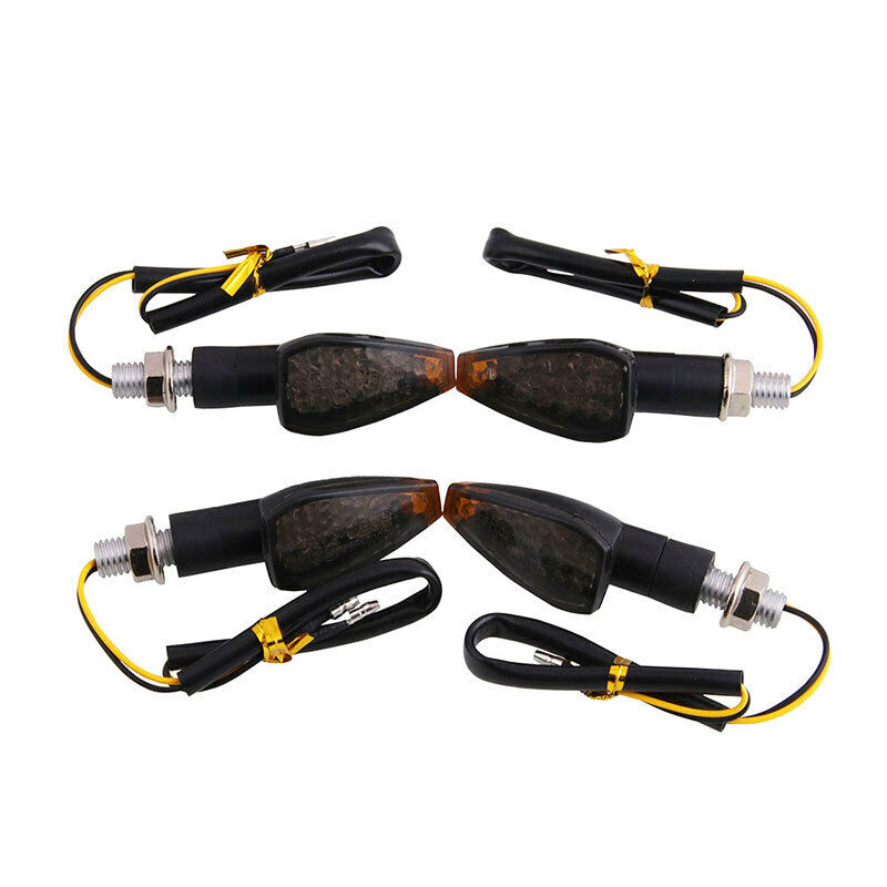 4Pcs Motorcycle LED Turn Signals Long Short Blinkers Flashers Indicator Lights