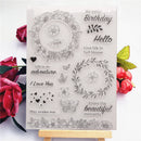 Stamp DIY Silicone Seals Flower Wreath Scrapbooking Card Photo Album Decor Newly