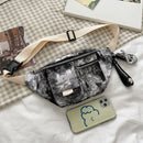 Fashion Women Canvas Sports Shoulder Chest Bag Tie Dye Mini Fanny Packs Purse