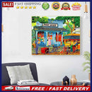 Street Coffee Shop Oil Paint By Numbers Kit DIY Acrylic Painting on Canvas