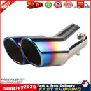 Dual Outlet Burnt Blue Stainless Steel Car Exhaust Tip Rolled Edge Muffler Newly