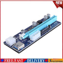 6 Pin PCI Express Riser Card 1x to 16x Extender 60cm USB 3.0 Cable with Light