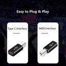 USB Type C to USB B Adapter for Printer MIDI Controller (Black Straight)