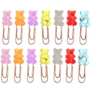 Bear School Office Cartoon Paper Clips Organizer Bookmark Binder Clip Holder