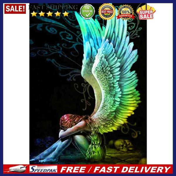 5D DIY Full Round Drill Diamond Painting Winged Angel Home Crafts Mosaic Kit