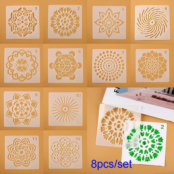 DIY Craft Painting template Mandala Auxiliary Layering Stencils Scrapbooking