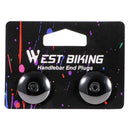 2pcs Bicycle Bar End Plugs Aluminum MTB Road Bike Handlebar Caps (Black) Newly