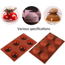 6 Cavity Half Ball Sphere Cake Silicone Mold Muffin Chocolate Baking Pan Mould
