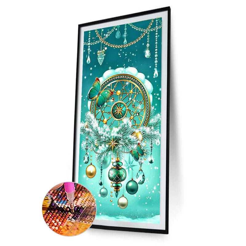 5D Rhinestone DIY Green Dreamcatcher Full Round Drill Diamond Painting Craft Kit