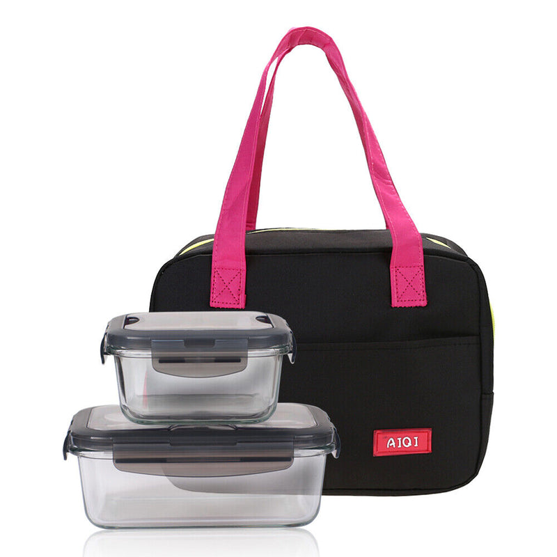Portable Waterproof Thickness Insulated Picnic School Lunch Bag (Black)