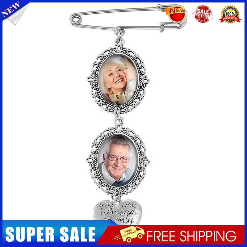 Wedding Bouquet Photo Memorial Charm Pin Brooch Pendant for Graduation Holi