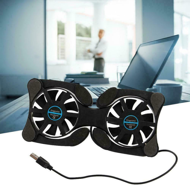 2 Fans USB Cooler Cooling Pad Stand Radiator For 7''-15'' Notebook Laptop W1M7