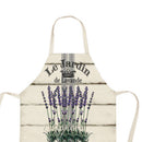 Kitchen Linen Apron Lavender Print Home Restaurant Cooking Baking Bib Dress
