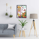 14CT Partial Stamped Embroidery Happy Painting Canvas Chinese Cross Stitch Set