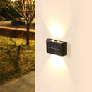 2x Solar Wall Lamp Outdoor Balcony Fence Path Garden Decor (Warm 4LED) Newly
