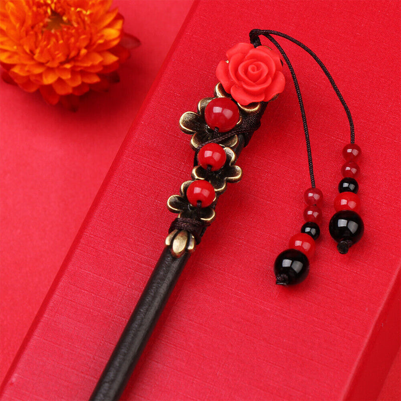 2PCS Girl Hairpins Styling Wooden Hair Pins Chopsticks Hair Stick Chinese