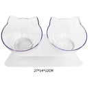 Tilt Cat Ear Detachable Bowl Transparent Non-slip Food Holder Feeder Pets Sup