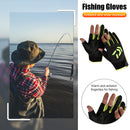 3-Finger Cut Unisex Arrow Fishing Gloves Non-Slip Angling Gloves (Green)