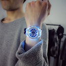 Luminous Watch Fashion LED Flash Light Round Dial Rhinestone Wristwatch Gifts
