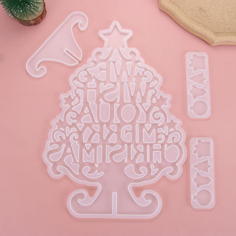 Epoxy Handmade Xmas Tree Christmas Mold Silicone  Mould Merry Christmas