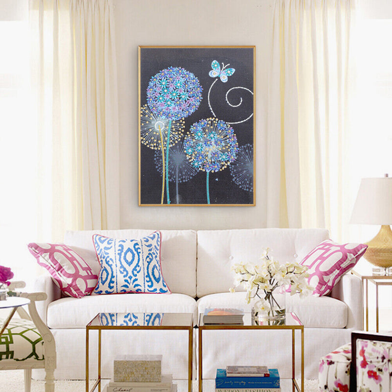 Special Shaped Rhinestone Picture 5D DIY Dandelion Diamond Painting Wall Decor