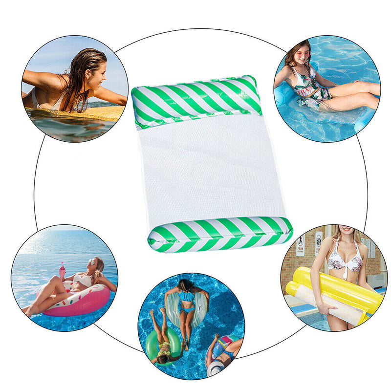 Floating Bed Inflatable Mattress Swimming Pool Beach Water Lounges (Green) Newly